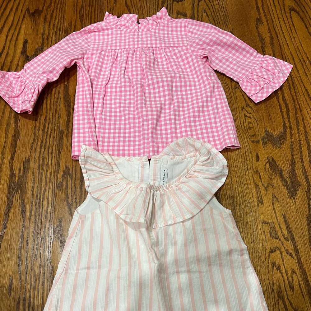 2 Janie and Jack pink tops size 4 and 3.